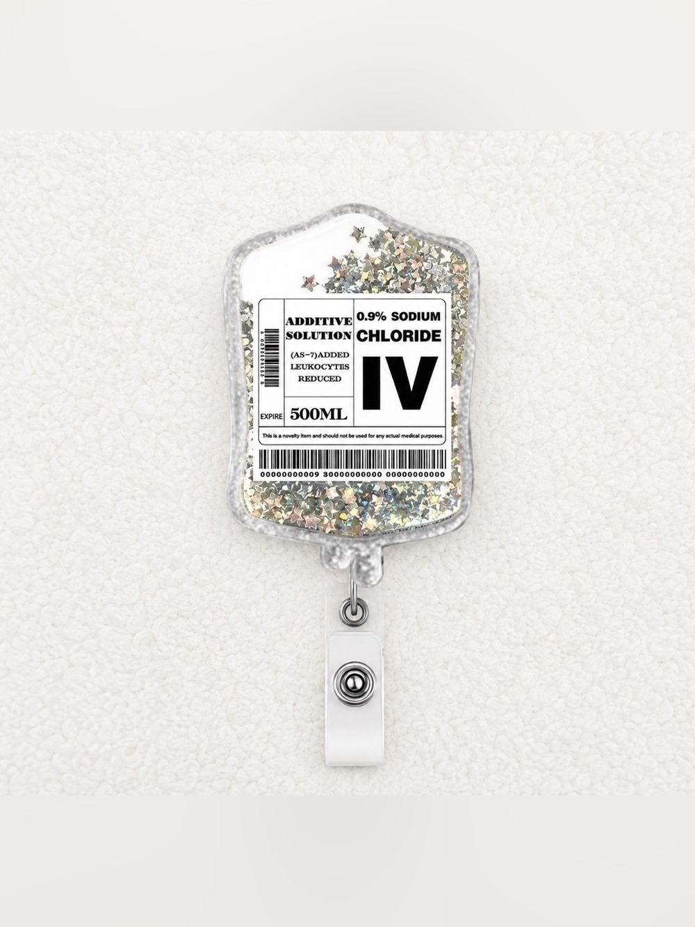 Glitter IV Bag Badge Reel Nurse Medical Badge Holder